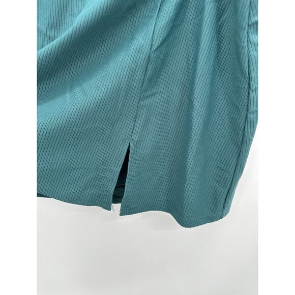 Calia Skirt Women XXL NWT Green Deep Aqua 15" Ribbed Slit Mini Skort Golf - Picture 5 of 11